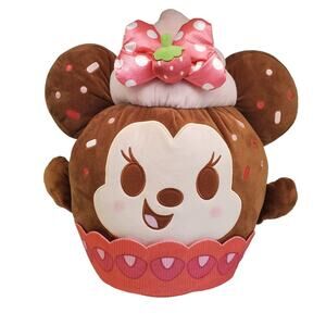 Disney Parks Munchlings Minnie Mouse Strawberry Cupcake 17" Plush Baked Treats